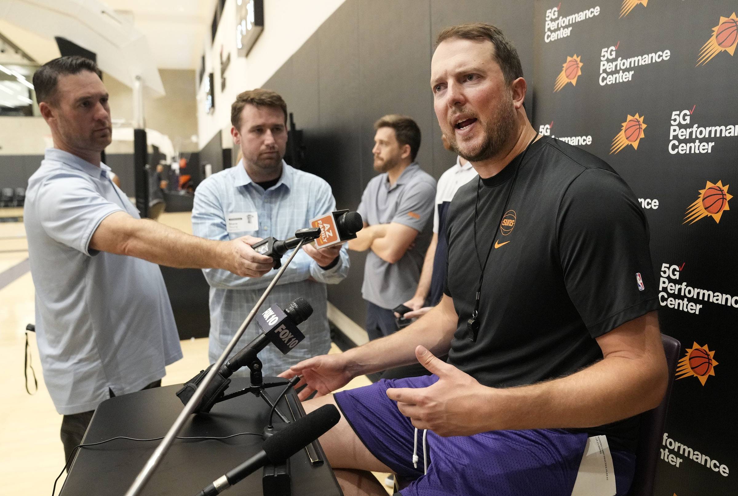 Vince Legarza, Chad Forcier, David Fizdale, Mike Hopkins, Brent Barry, James Posey, Chaisson Allen and Schuyler Rimmer joined Mike Budenholzer's coaching staff on the Phoenix Suns