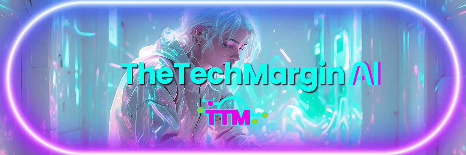 TheTechMargin Header, logo and an image of an astronaut 