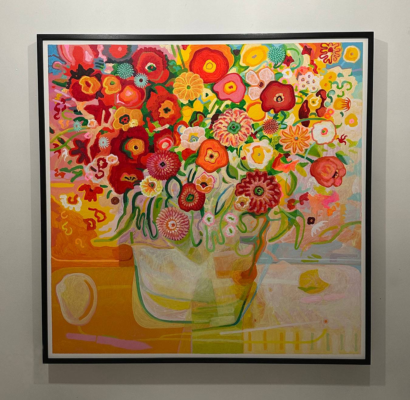 A painting of a large bouquet of imagined flowers 