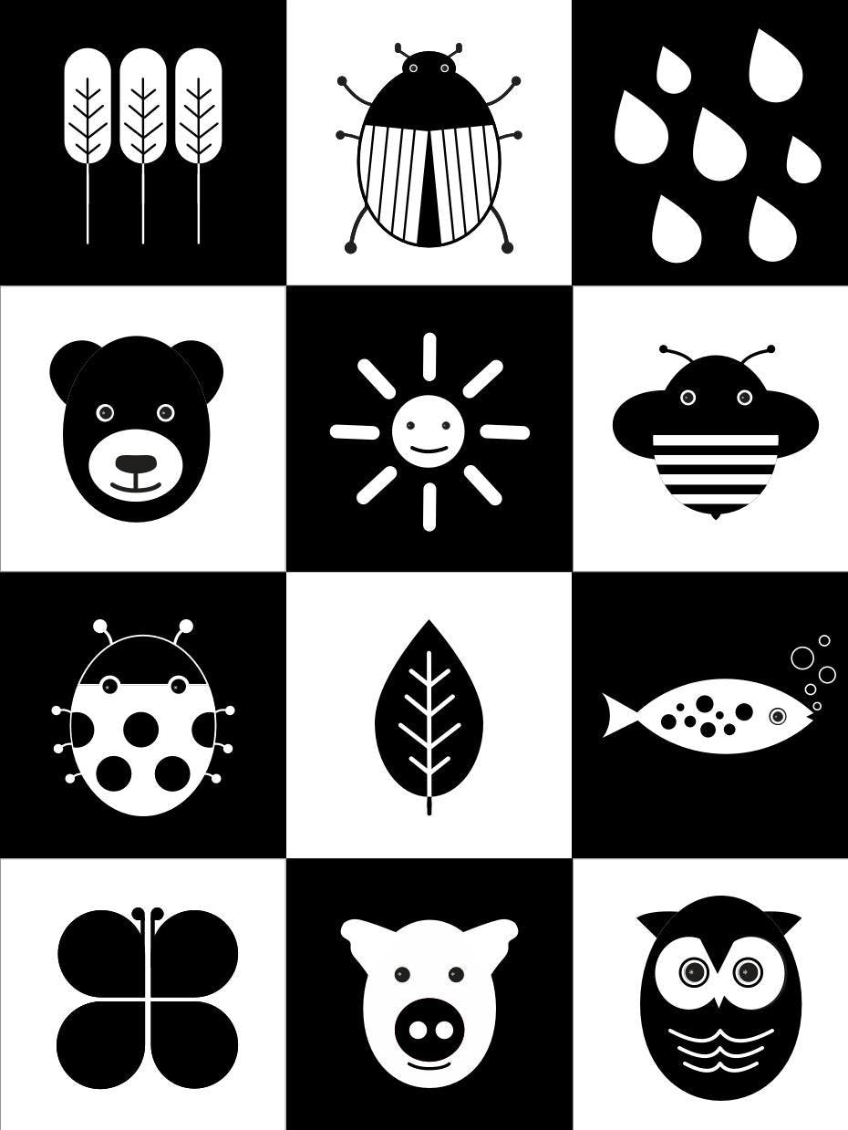 Infant Zoo B&W Flash Cards for Baby - Collection 1
