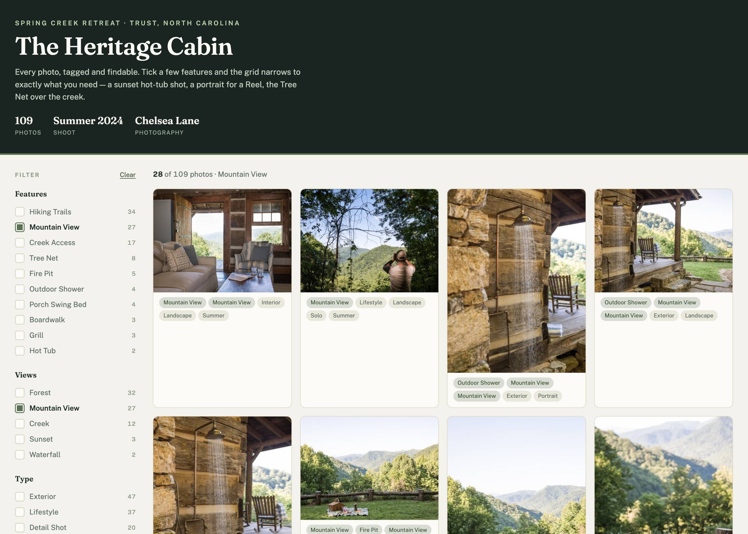 photo organizer dashboard 