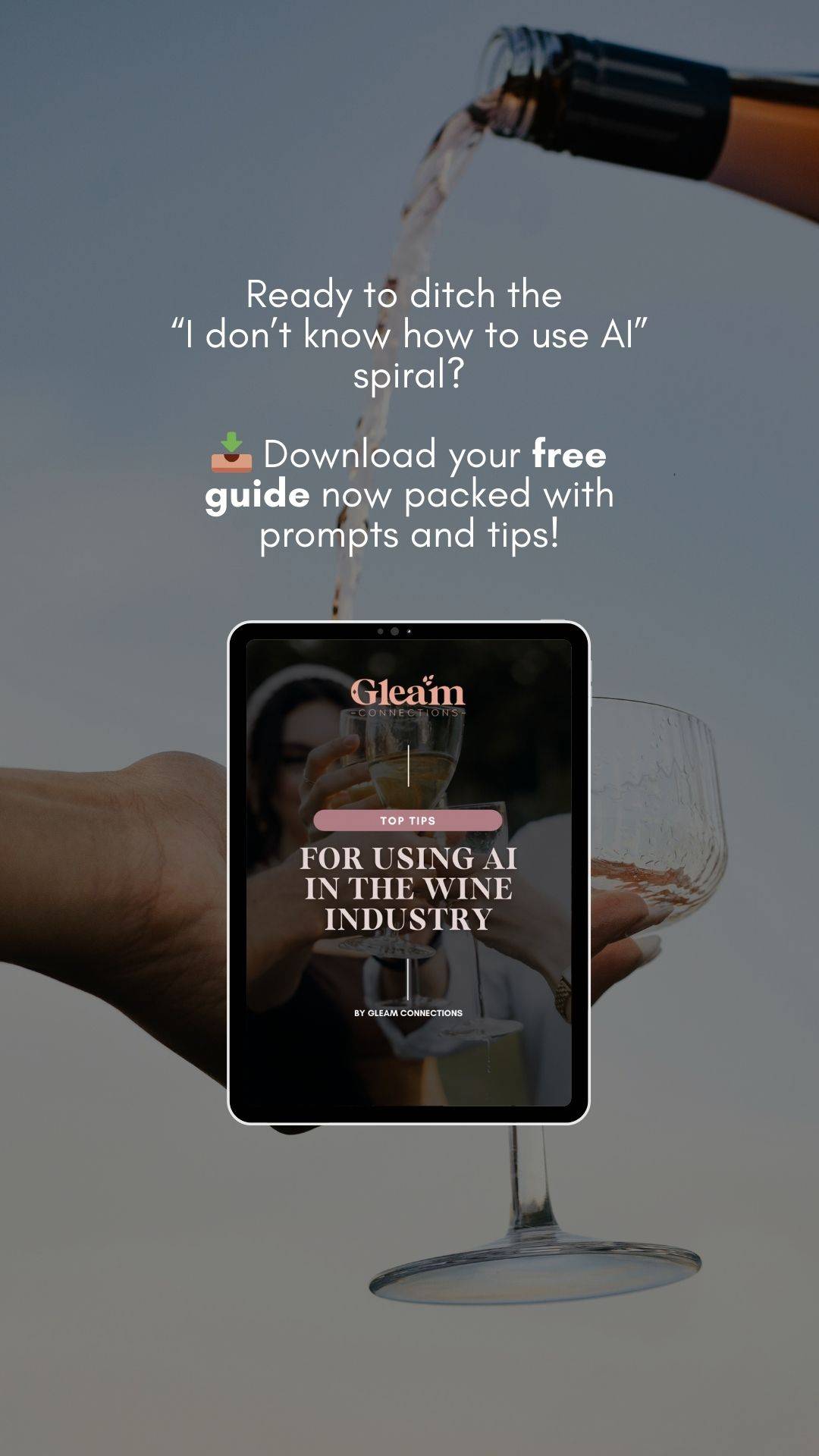 Wineglass sits overlooking a scenic lake view.