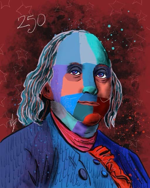America 250th Anniversary Color Block Portrait Art