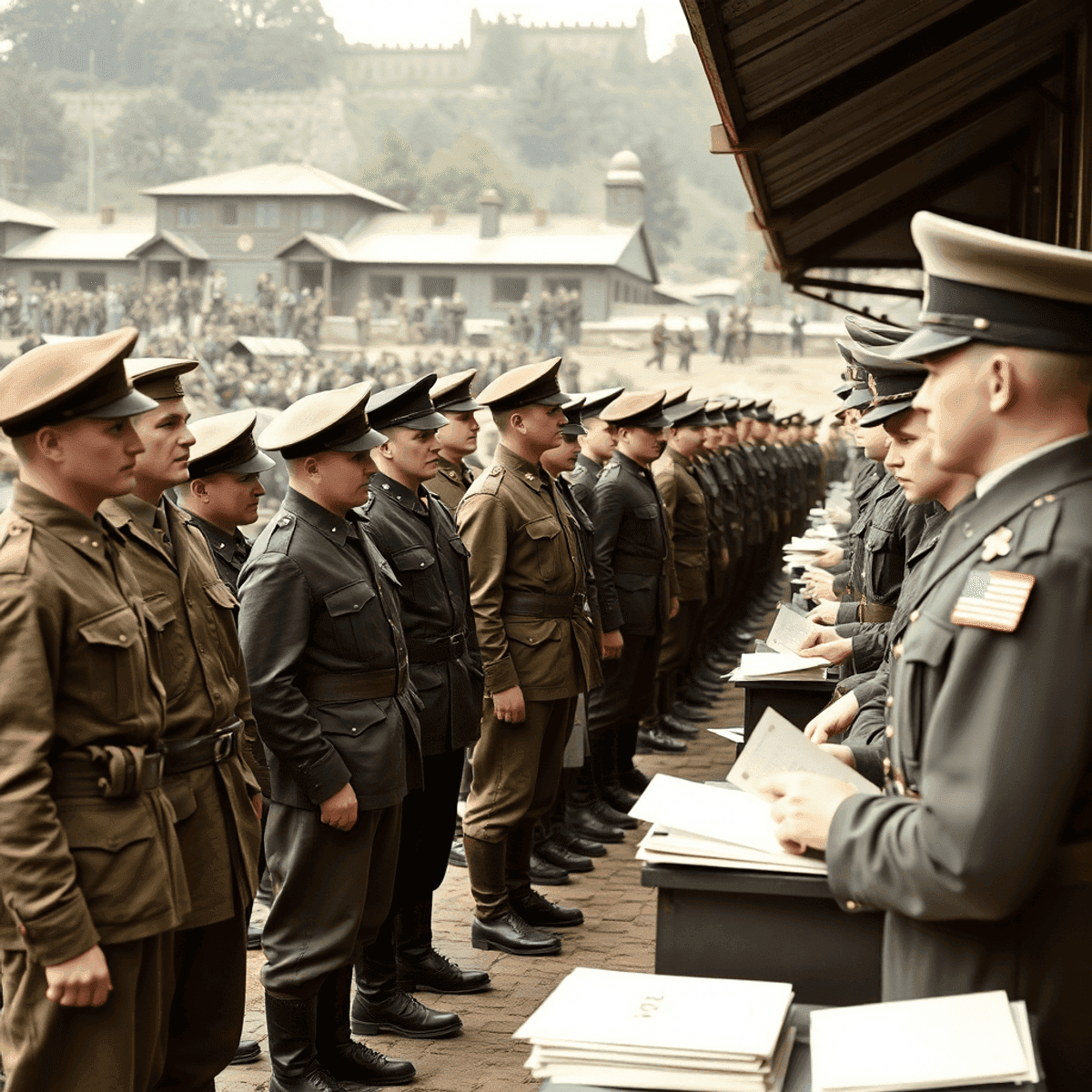 Lined up and ready for evaluation — a powerful glimpse into the early days of military psychology. During WWI, scientific testing like the Army Alpha and Beta exams changed how soldiers were selected and assigned. Discipline met data here, and the future 
