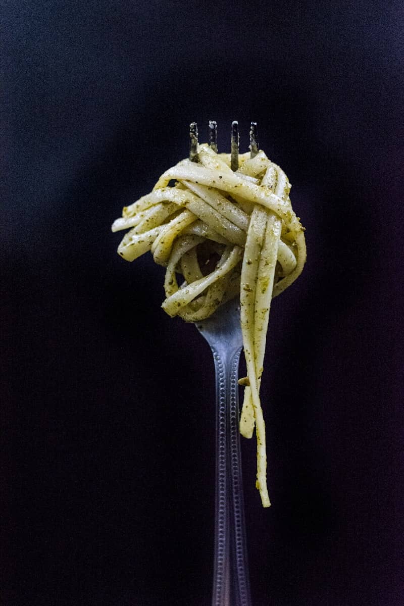 nutrition photo showing a fork with pasta