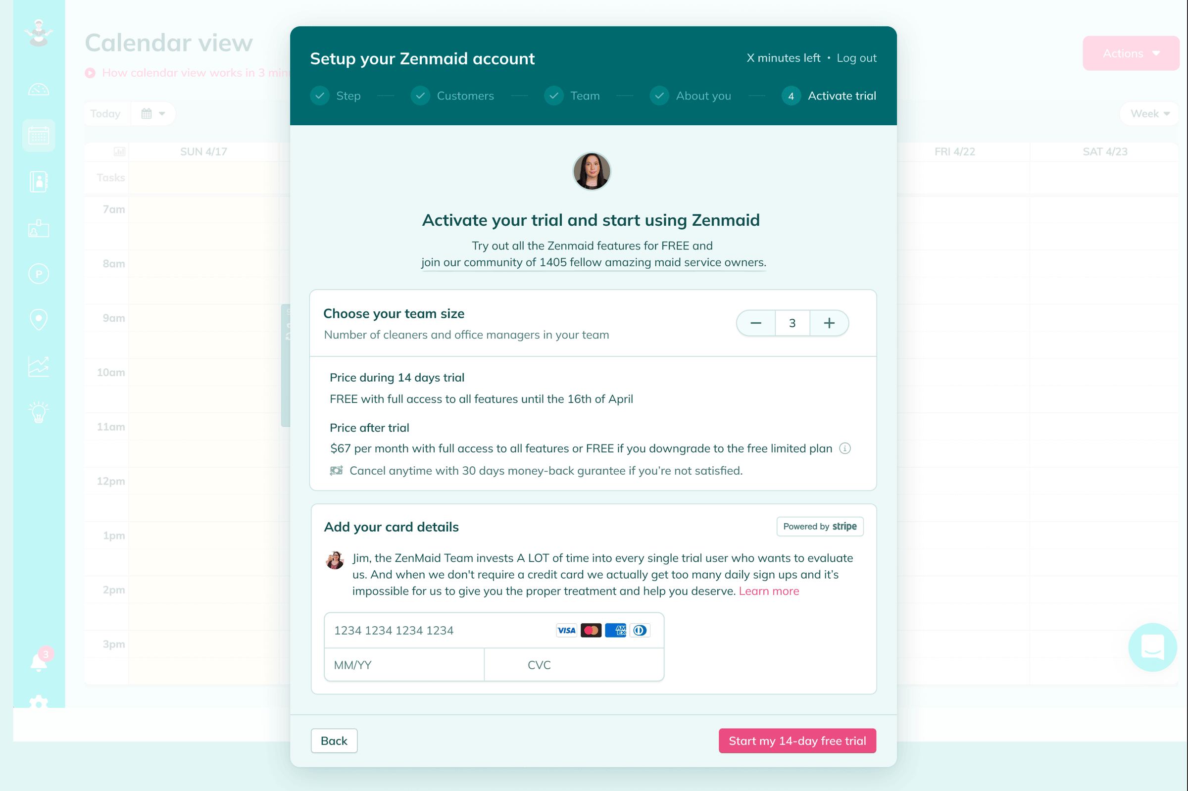zenmaid onboarding step