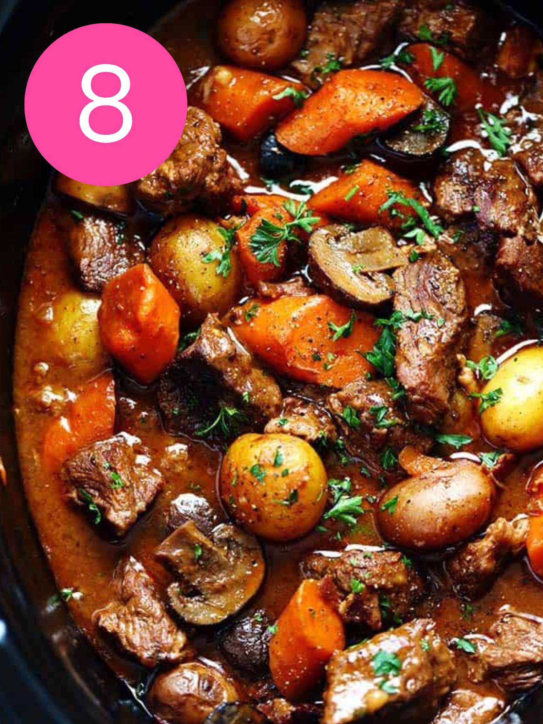 Slow COOKER BEEF BOURGUIGNON 