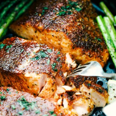 Brown Sugar Garlic Air Fryer Salmon