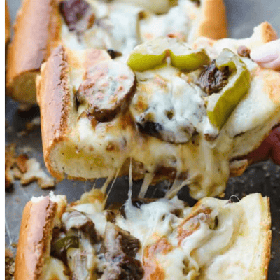 Philly Cheesesteak Cheesy Bread
