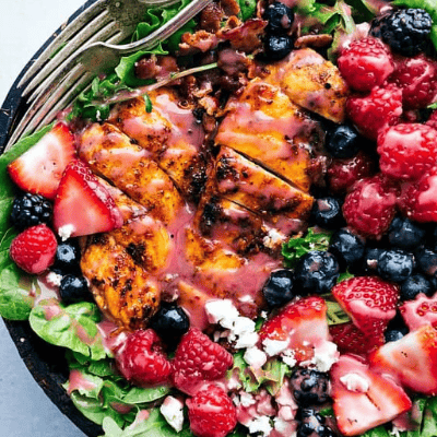 Grilled Berry Feta Chicken Salad