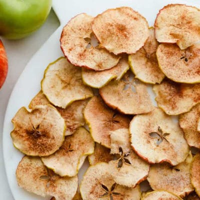 Baked apple chips. 