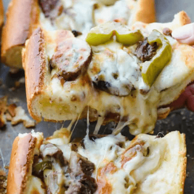 Philly Cheesesteak Cheesy Bread