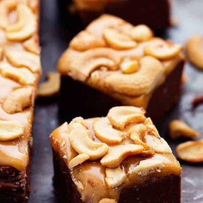 Caramel Cashew Chocolate Fudge