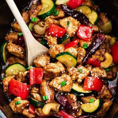 Skinny Slow Cooker Kung Pao Chicken