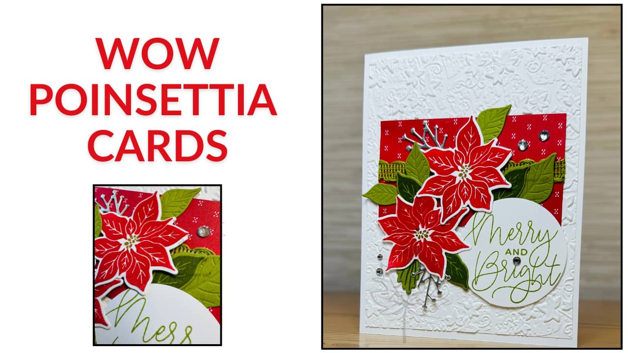 Christmas card with Poinsettias