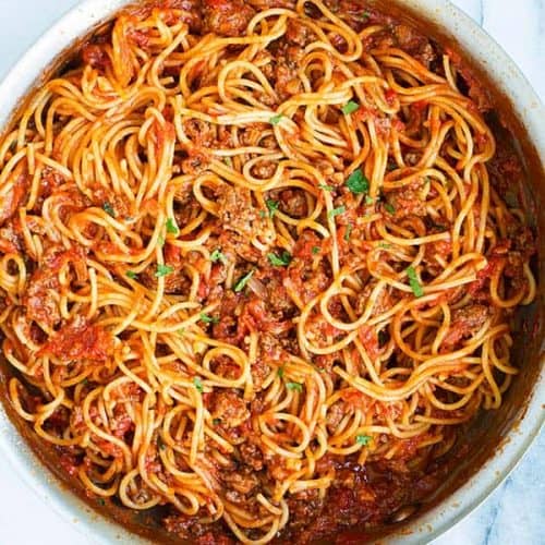 One Pot Spaghetti with Meat Sauce