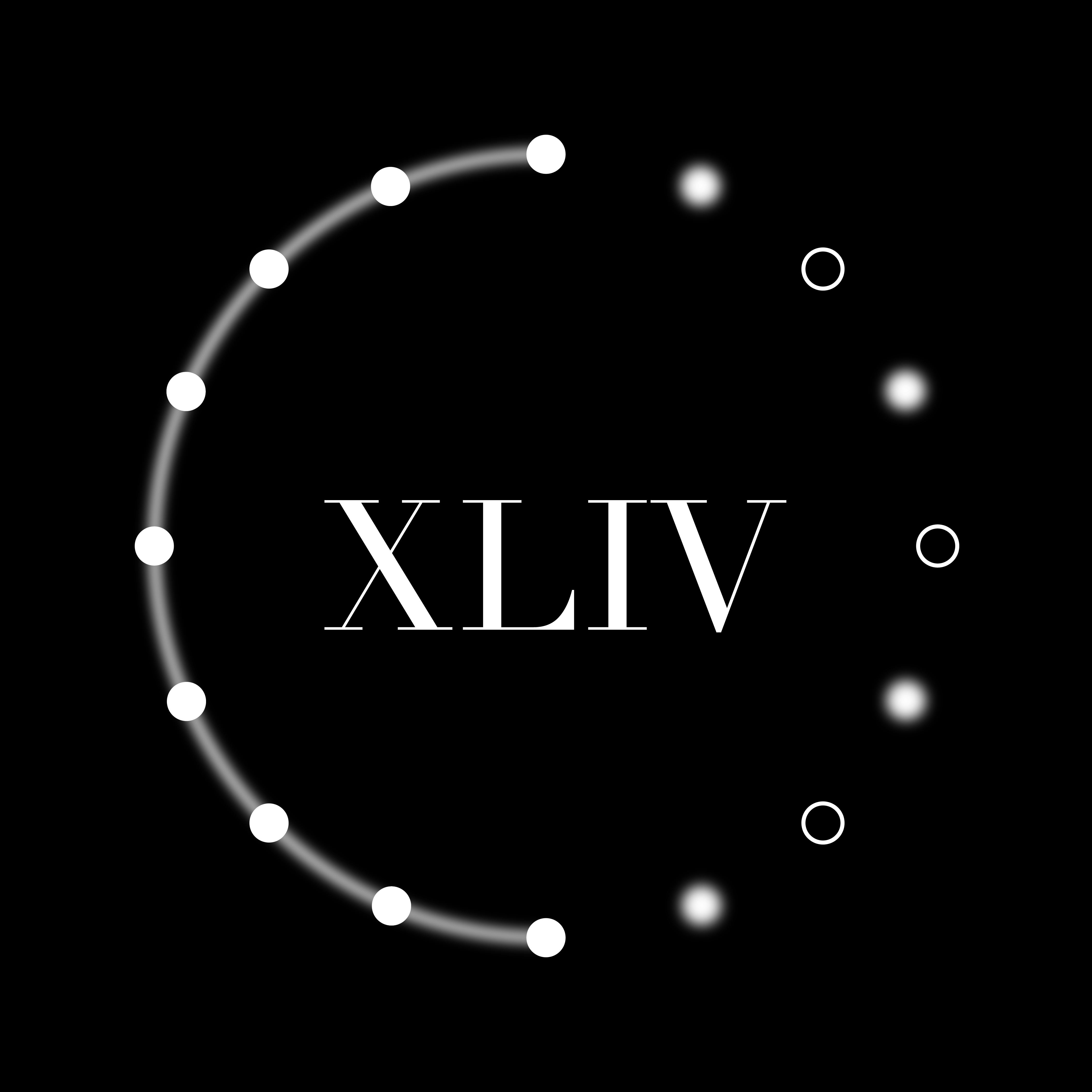 Roman Numerals: XLIV - Inside a Circle Logo