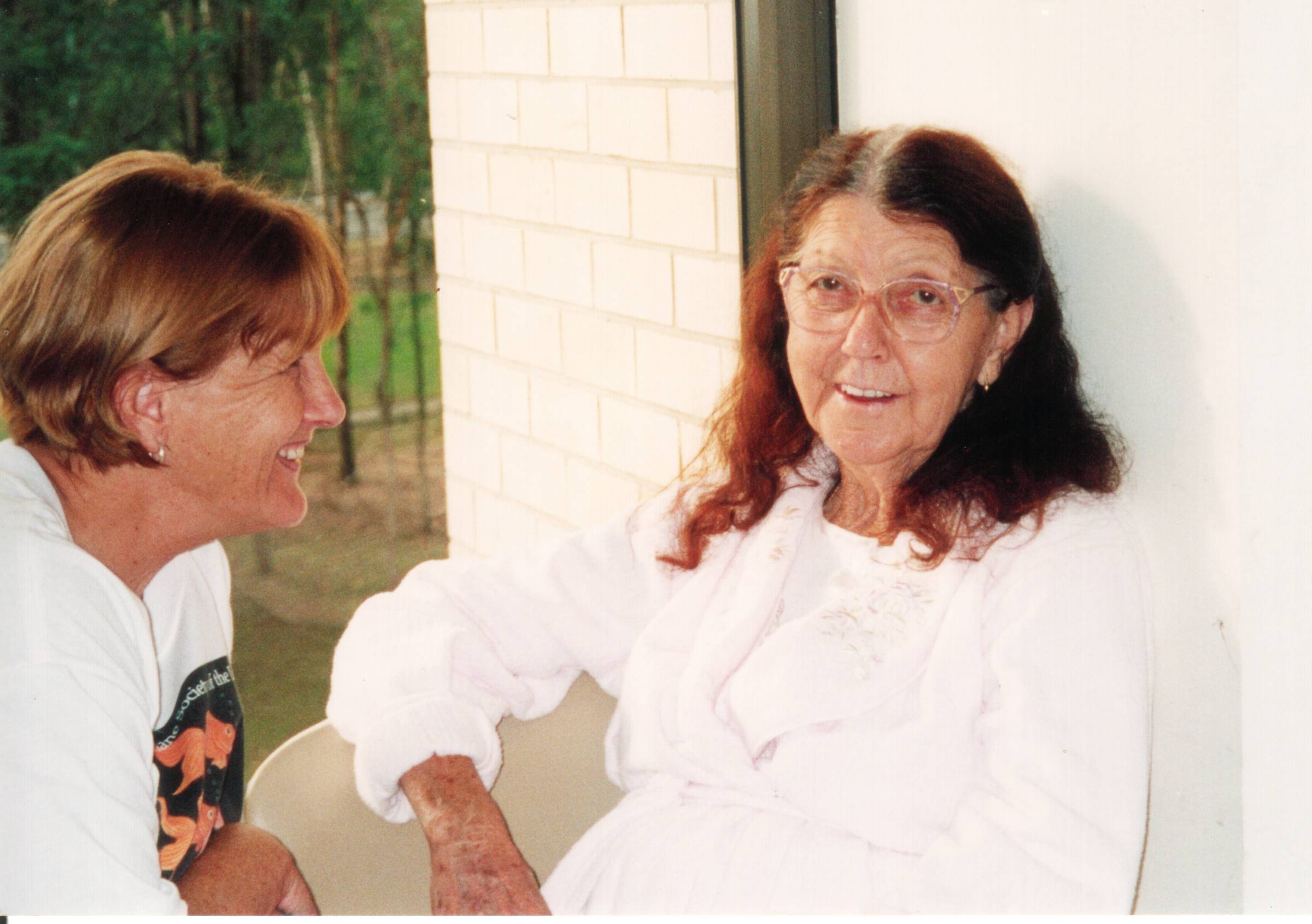 With my mother 