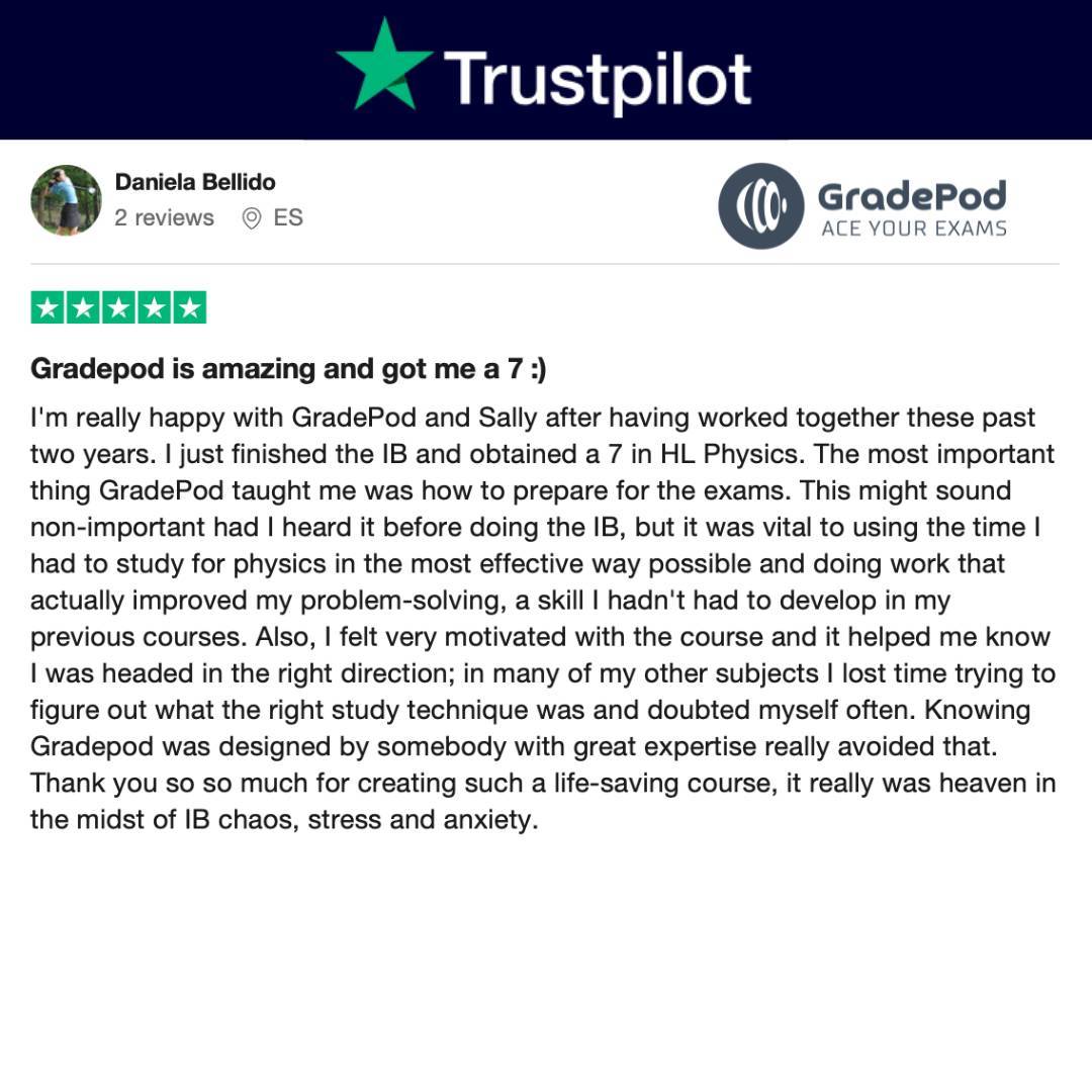 5 Star TrustPilot review for GradePod