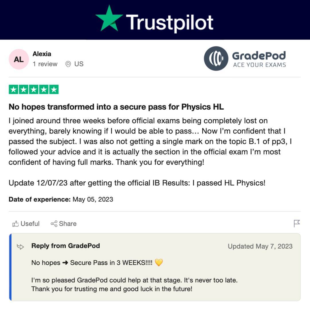 5 Star TrustPilot review for GradePod