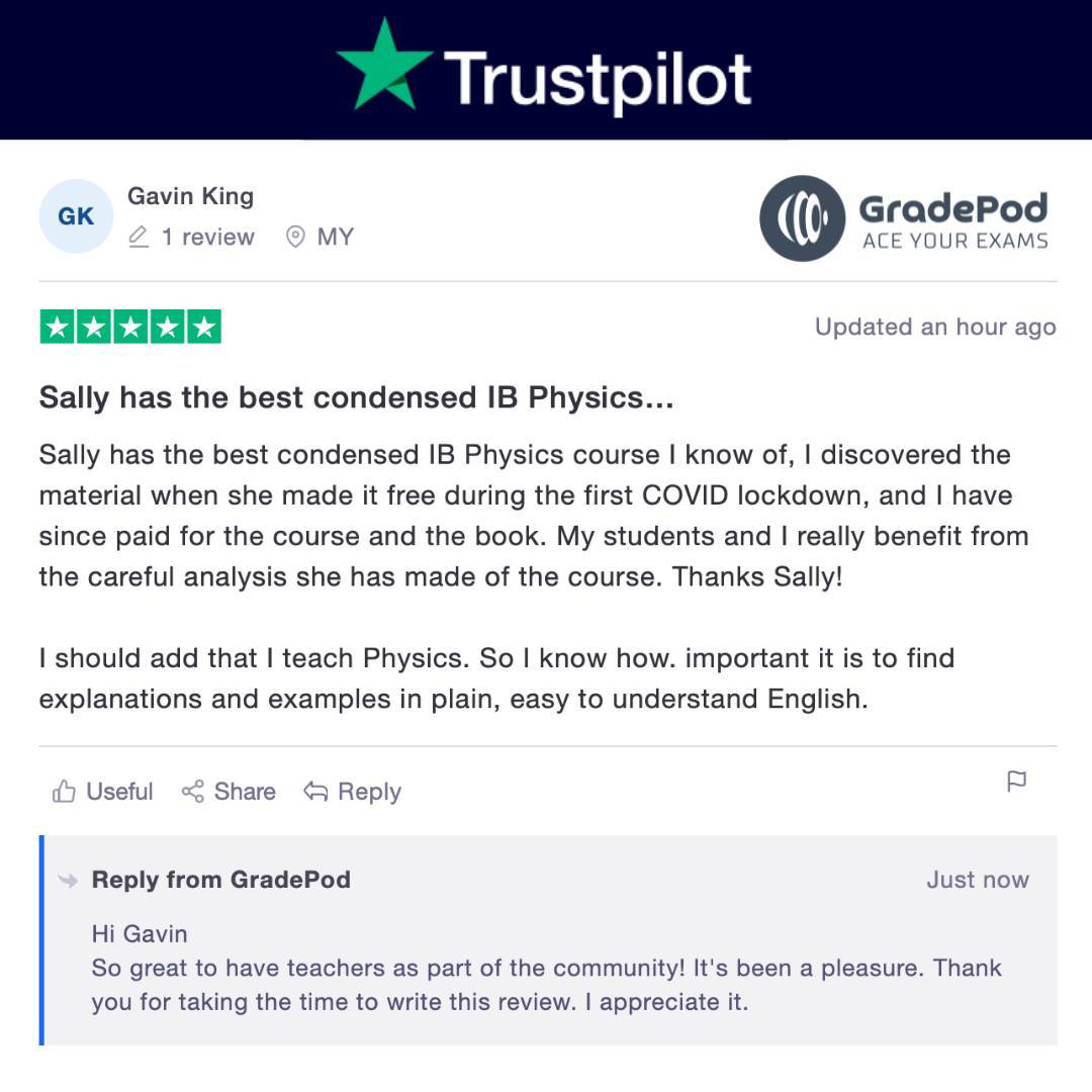 5 Star TrustPilot review for GradePod