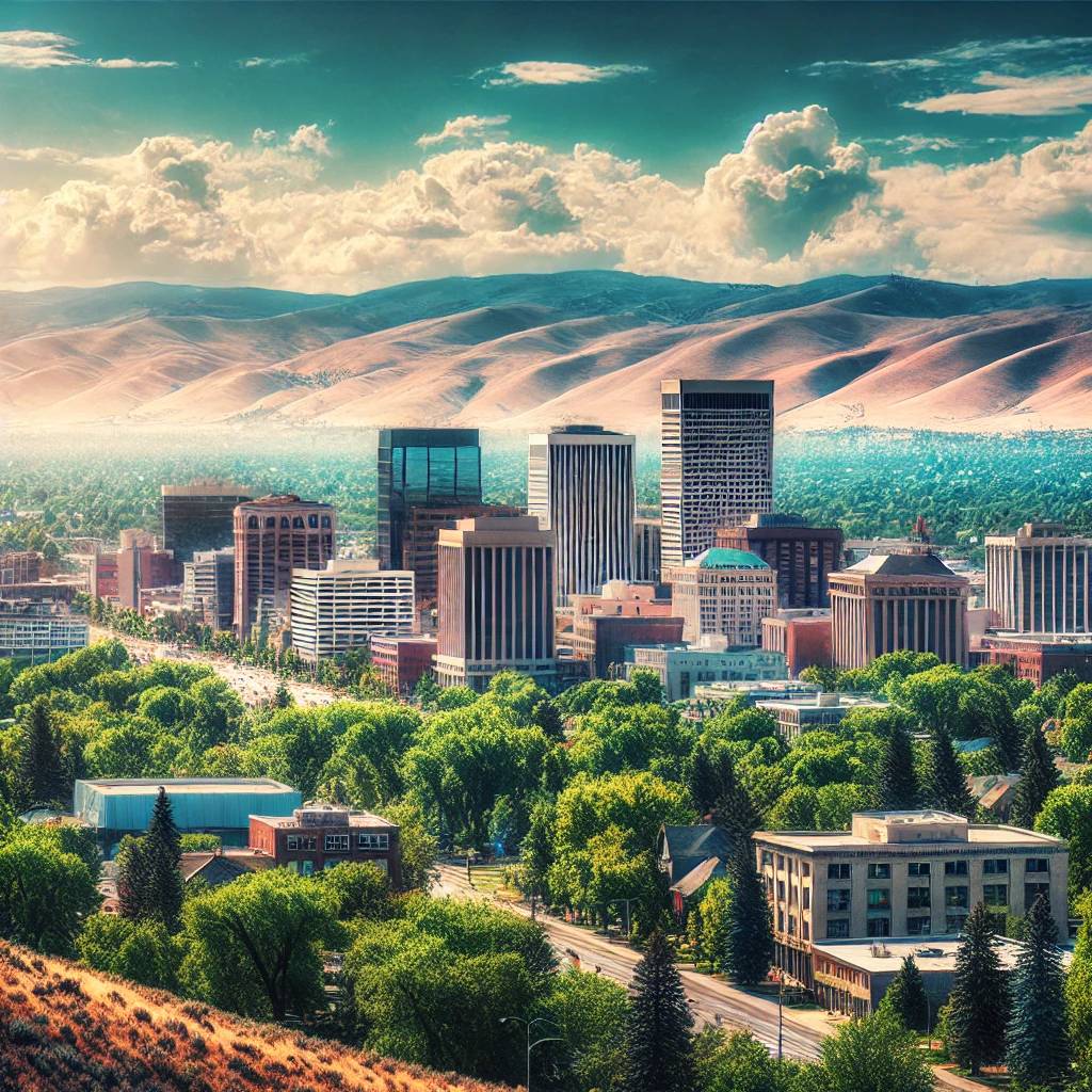 Downtown Boise with skyline