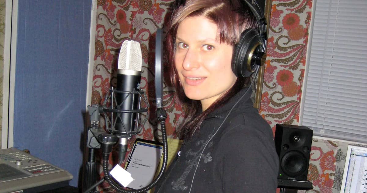 Charissa in the spare bedroom studio