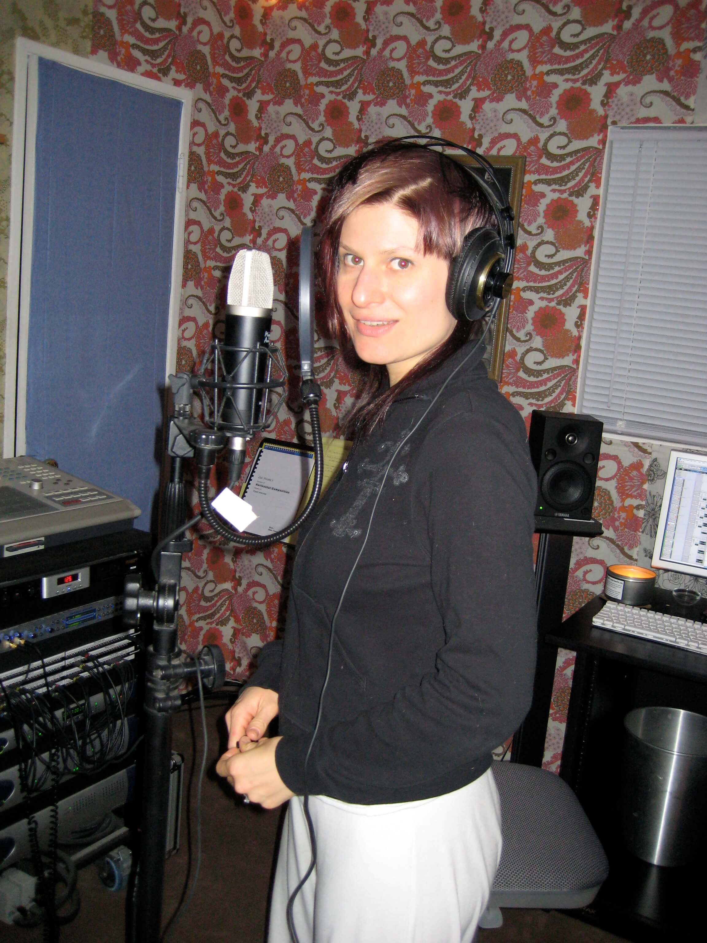 Charissa in the spare bedroom studio