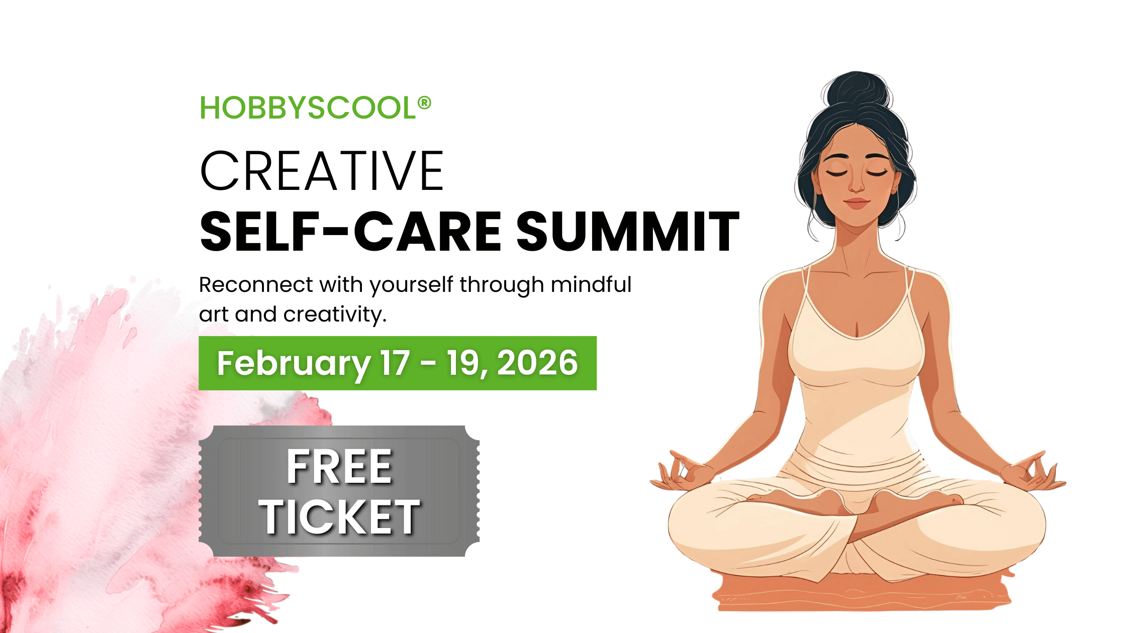 picture of female meditating free self care summit. 