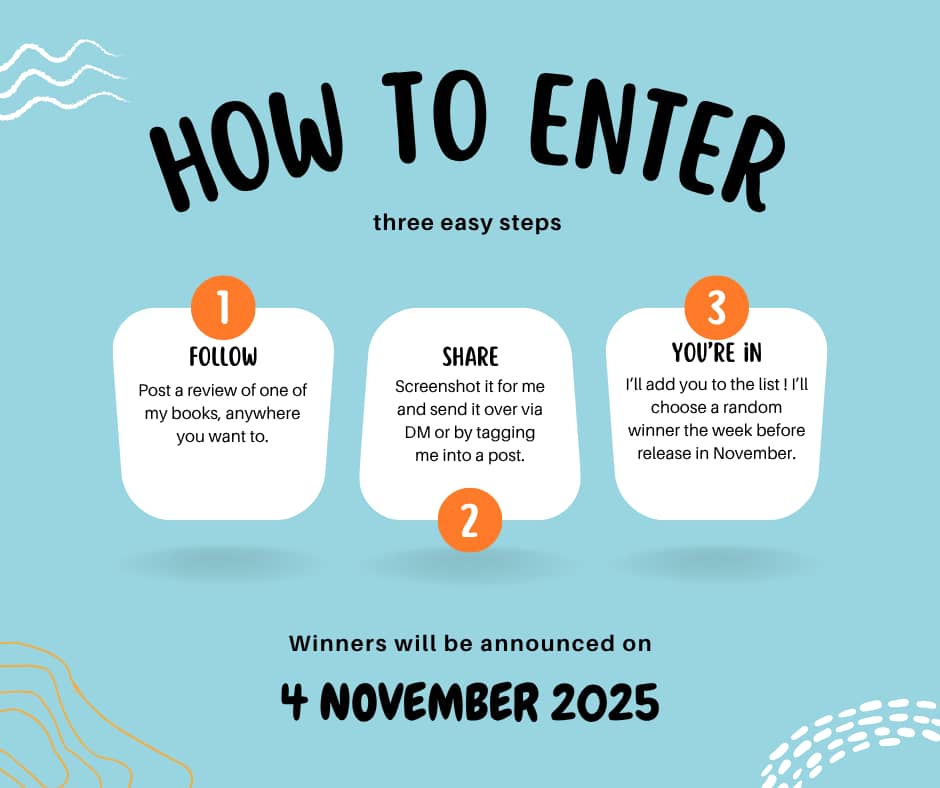 Your chance to win an audiobook. Three steps: review somewhere, take a screenshot and send it to me, and then you're entered!