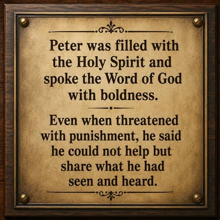 Peter was bold in the Holy Spirit