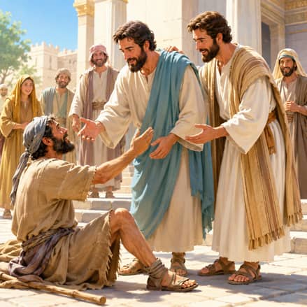 Peter and John Heals the Crippled Man.