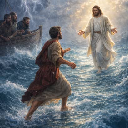 Peter Walks on Water.