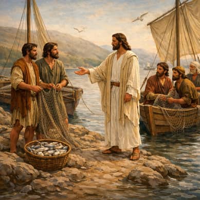Jesus with Peter, Andrew, James, and John