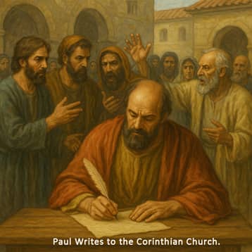 Paul pens his letter to the Church at Corinth.