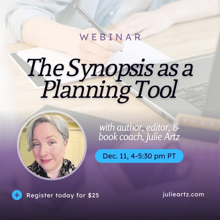 Register for my webinar "The Synopsis as a Planning Tool" on December 11. 