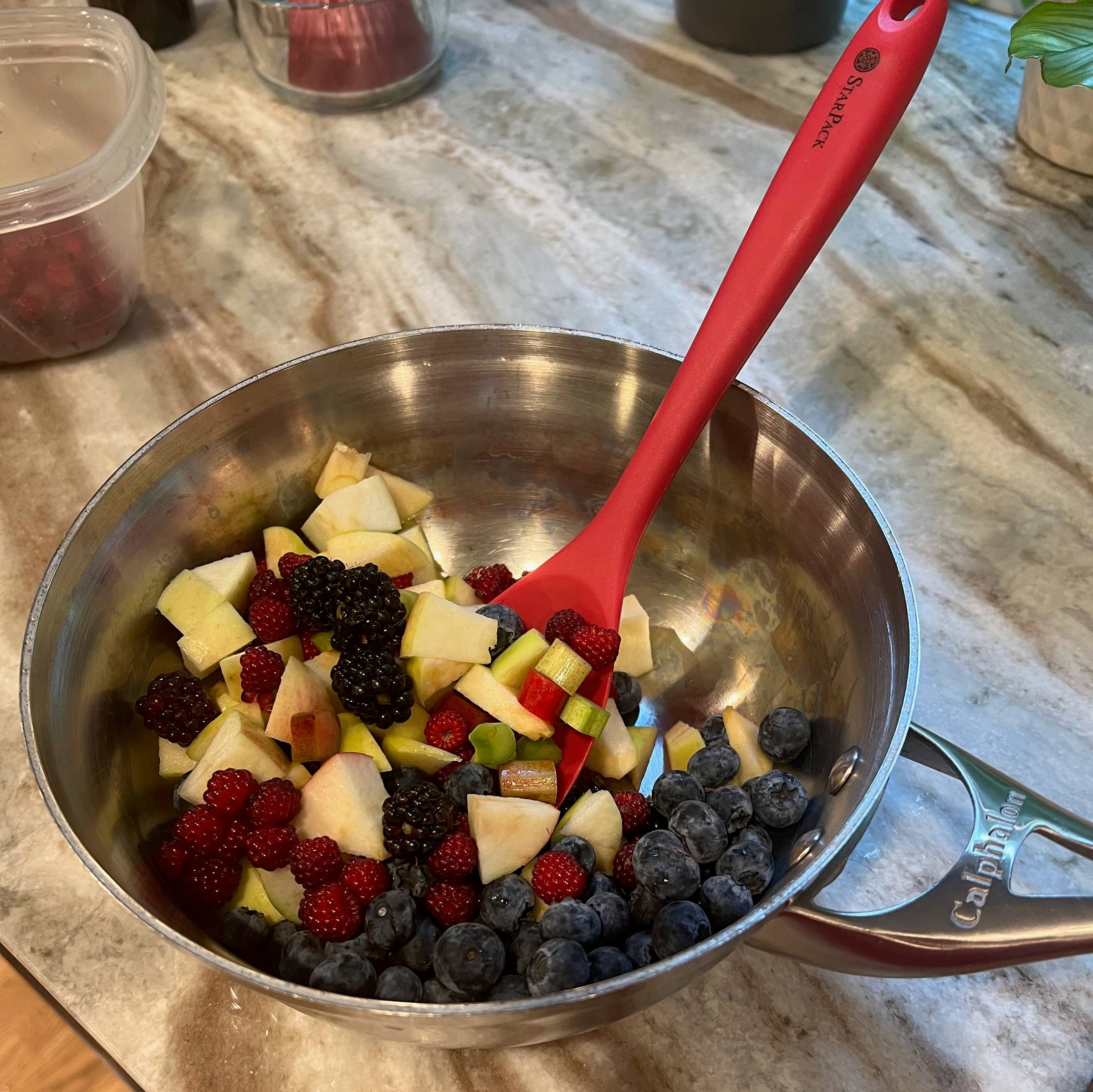 A pot full of fruit from my garden.