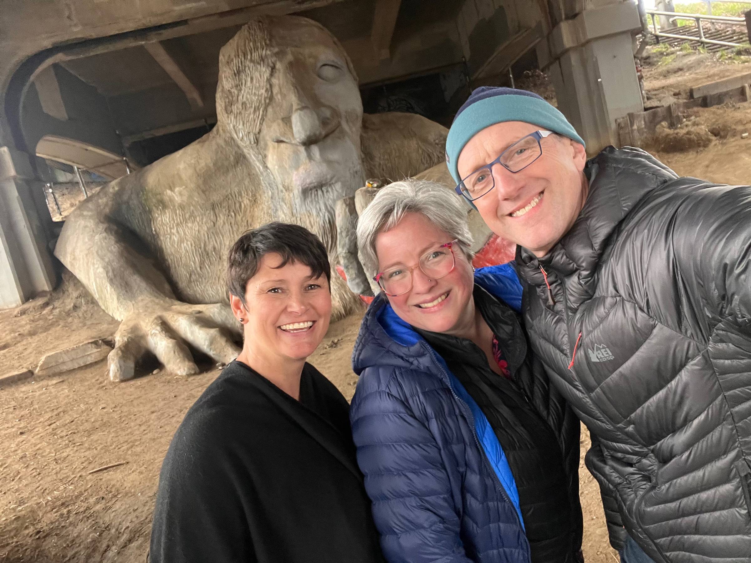 Photo of me in front of the Fremont Troll