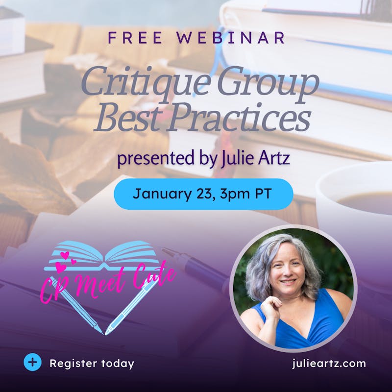Free critique group tips on January 23 at 3pm Pacific!