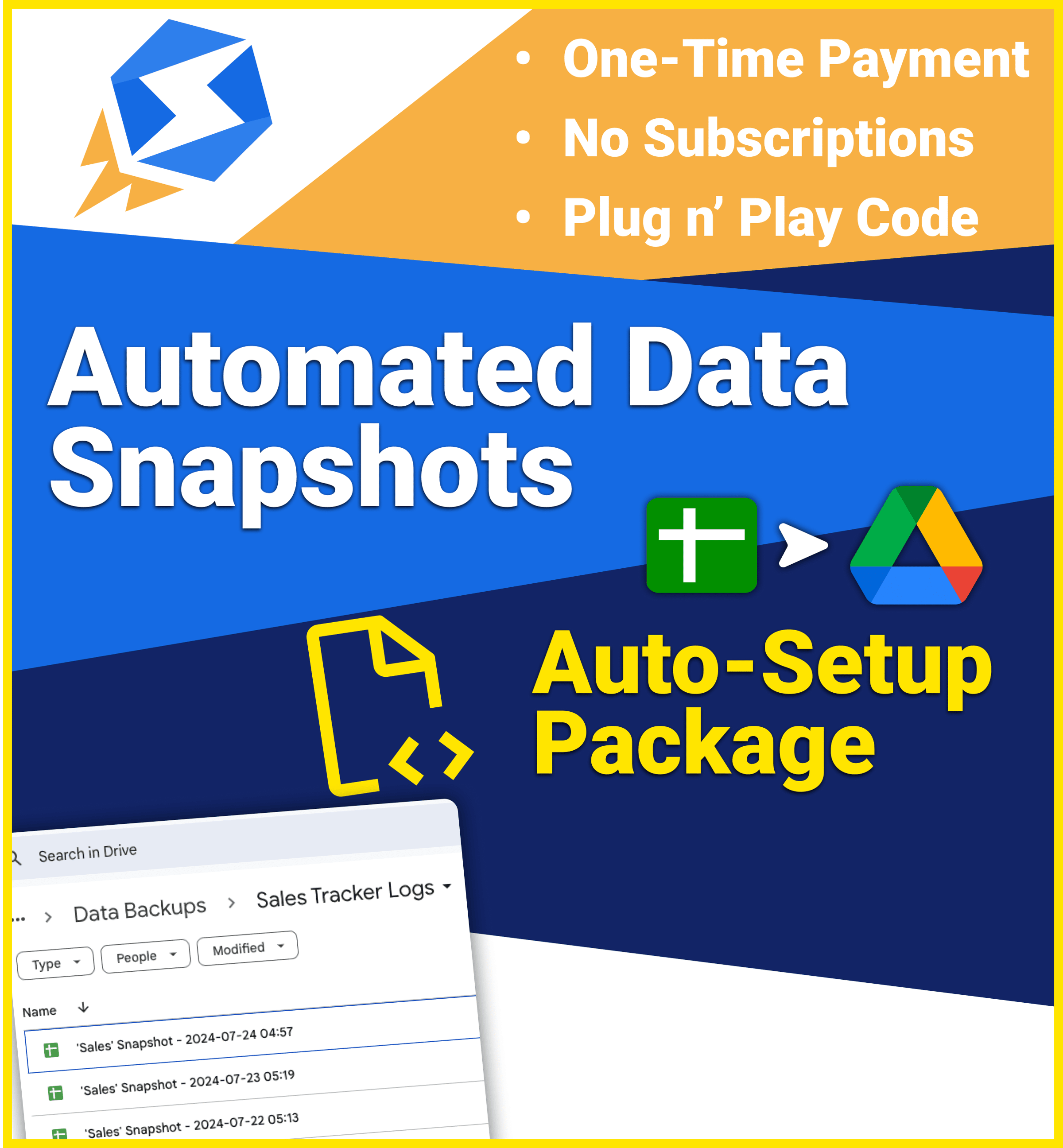 Google Sheets Automated Daily Snapshot Service - Auto-Setup Package