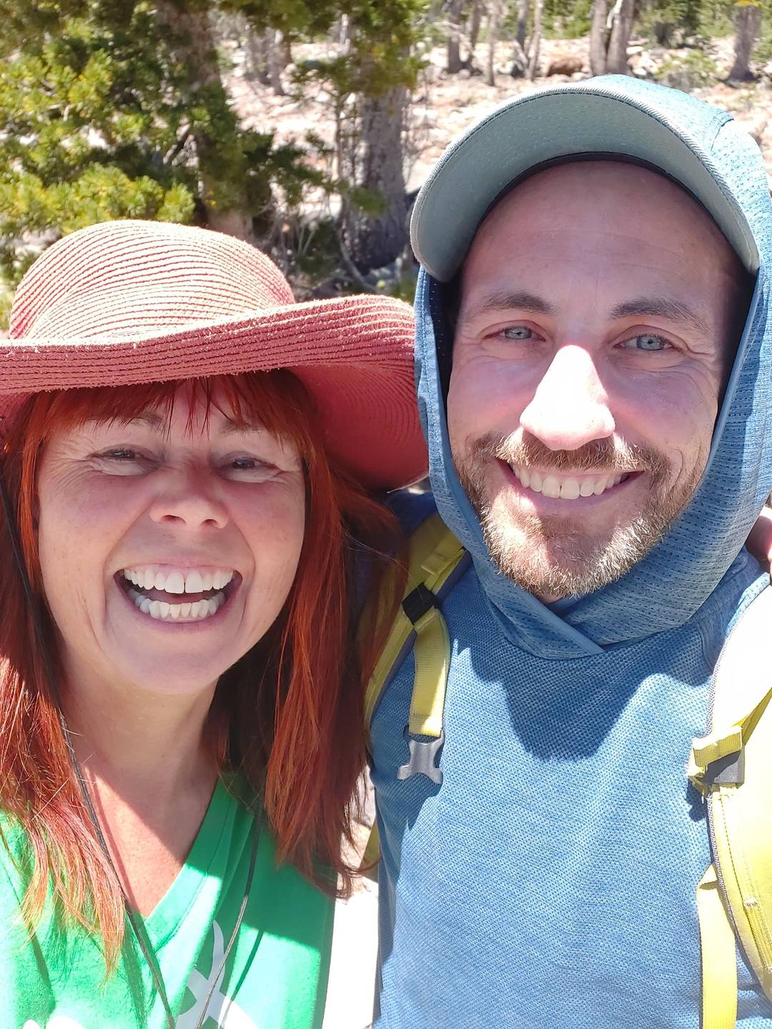 two happy smiling and laughing people
