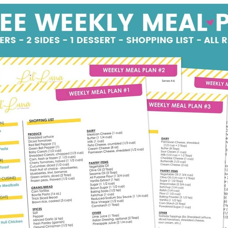 FREE Weekly Meal Plan