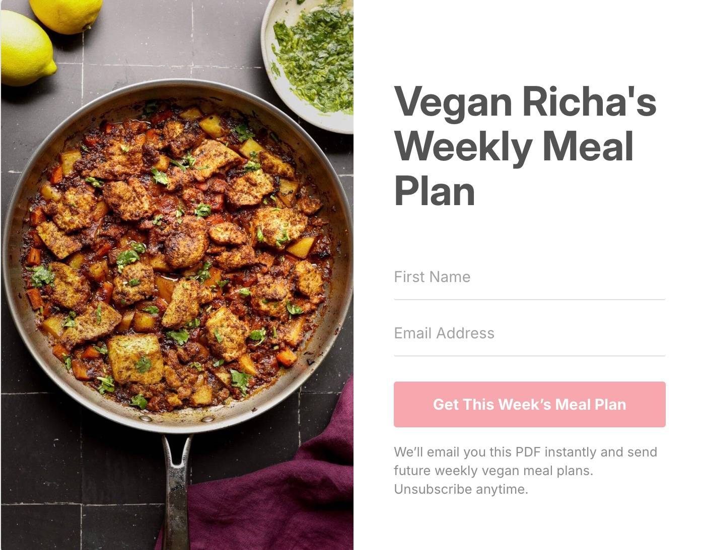 Free Weekly Vegan Meal Plan — Vegan Richa
