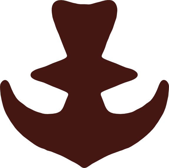Anchor & Compass logo in a dark red color