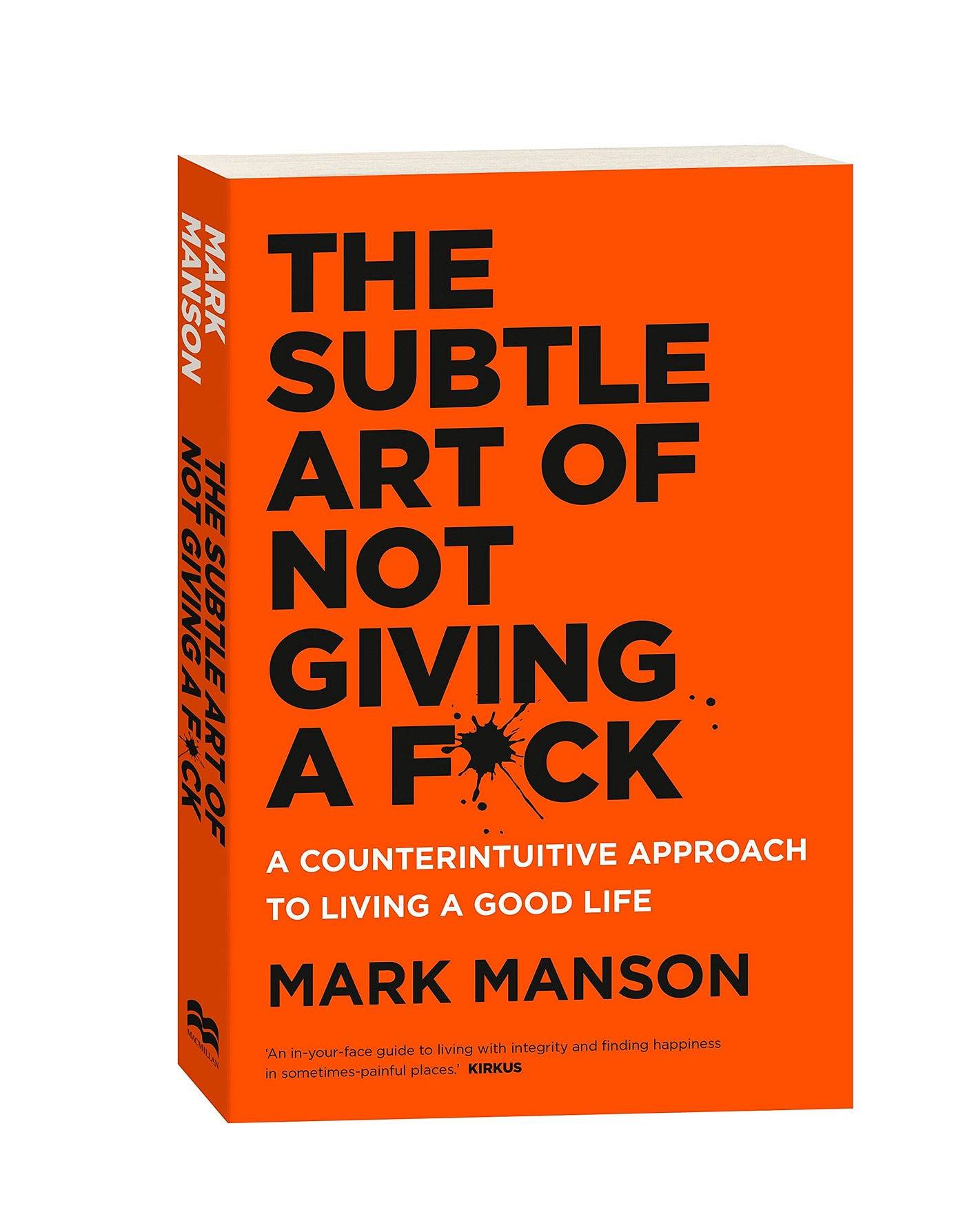 the subtle art of not giving a fck by mark manson self-help book
