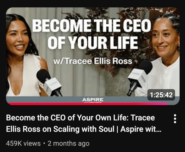 Tracee Ellis Ross speaking with Emma Grede on the ‘Become the CEO of Your Own Life’ podcast about identity and intentional growth.