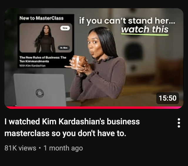 Erin on Demand discusses Kim Kardashian's Business masterclass with a coffee in hand