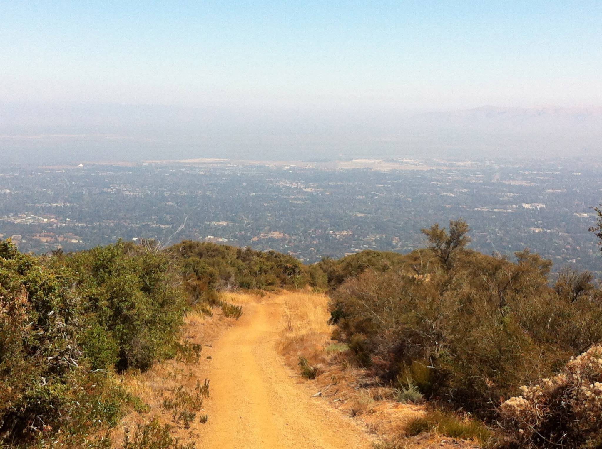 Hiking above San Francisco Bay in California