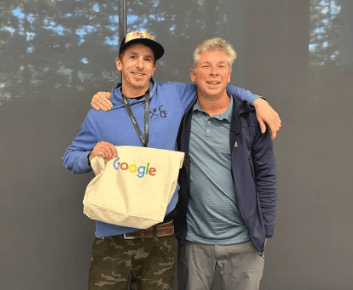 Mike Hardaker with Danny Sullivan at the Google summit