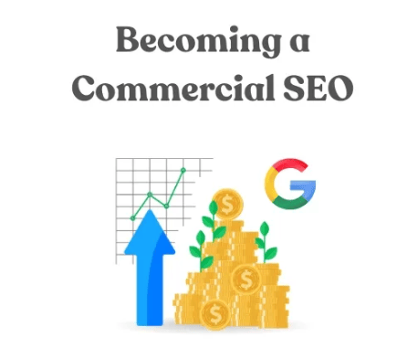 a chart showing a green line going up, a pile of coins and a Google logo